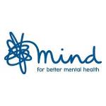 Mind charity logo with a blue squiggle and text 'for better mental health.'